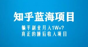 知乎藍海玩法，躺平副業月入1W+，真正的睡后收入項目（6節視頻課） - 嚴選資源大全 - 嚴選資源大全
