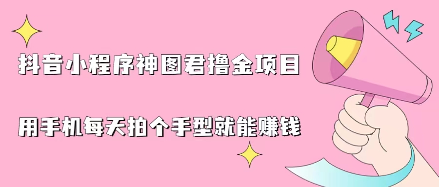 抖音小程序神圖君擼金項目，用手機每天拍個手型掛載一下小程序就能賺錢 - 嚴選資源大全