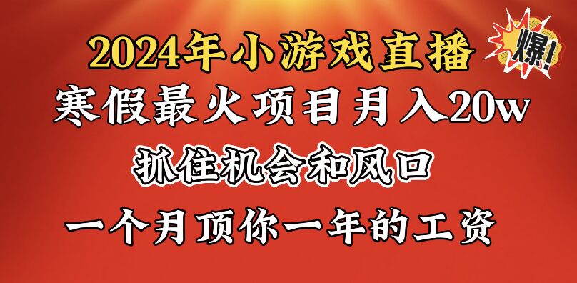 2024年寒假爆火項目，小游戲直播月入20w+，學會了之后你將翻身 - 嚴選資源大全