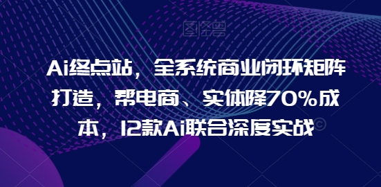 Ai終點站，全系統商業閉環矩陣打造，幫電商、實體降70%成本，12款Ai聯合深度實戰 - 嚴選資源大全