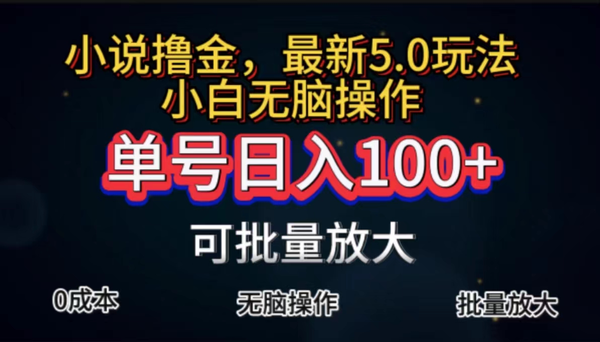 全自動小說擼金，單號日入100+小白輕松上手，無腦操作 - 嚴選資源大全