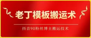 老丁模板搬運術：抖音90萬粉絲博主搬運技術 - 嚴選資源大全 - 嚴選資源大全