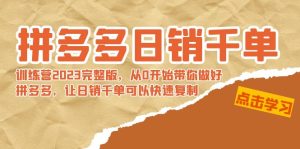 拼多多日銷千單訓(xùn)練營(yíng)2023完整版，從0開(kāi)始帶你做好拼多多，讓日銷千單可… - 嚴(yán)選資源大全 - 嚴(yán)選資源大全