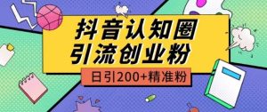外面收費3980抖音認知圈引流創業粉玩法日引200+精準粉 - 嚴選資源大全 - 嚴選資源大全
