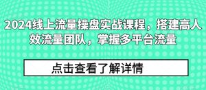 2024線上流量操盤實戰課程，搭建高人效流量團隊，掌握多平臺流量 - 嚴選資源大全 - 嚴選資源大全