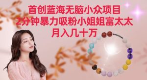 首創(chuàng)藍海無腦小眾項目，2分鐘暴力吸粉小姐姐富太太，月入幾十萬 - 嚴選資源大全 - 嚴選資源大全
