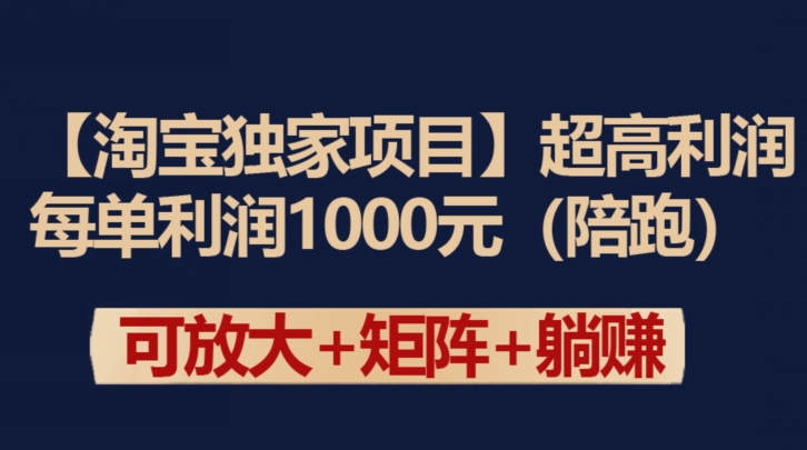 【淘寶獨家項目】超高利潤:每單利潤1000元 - 嚴選資源大全