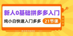 (10299期)新人0基礎拼多多入門,純小白快速入門多多(21節課) - 嚴選資源大全 - 嚴選資源大全