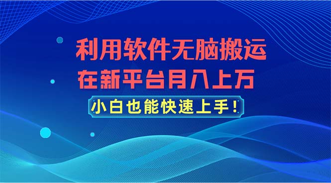 利用軟件無腦搬運，在新平臺月入上萬，小白也能快速上手 - 嚴選資源大全