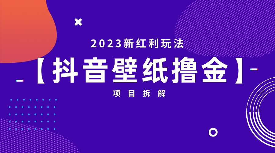 2023新紅利玩法：抖音壁紙擼金項目 - 嚴(yán)選資源大全
