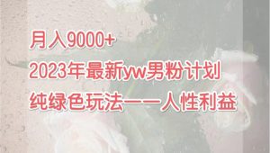 月入9000+2023年9月最新yw男粉計劃綠色玩法——人性之利益 - 嚴選資源大全 - 嚴選資源大全