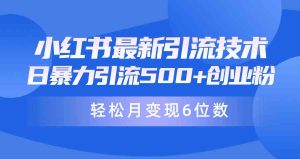 （9871期）日引500+月變現(xiàn)六位數(shù)24年最新小紅書暴力引流兼職粉教程 - 嚴(yán)選資源大全 - 嚴(yán)選資源大全