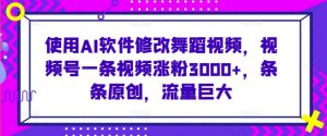 使用AI軟件修改舞蹈視頻,視頻號一條視頻漲粉3000+,條條原創,流量巨大 - 嚴選資源大全 - 嚴選資源大全