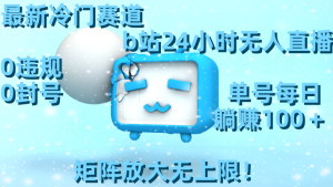 最新冷門賽道,b站24小時無人直播 0違規0封號,單號每日躺賺100+矩陣放… - 嚴選資源大全 - 嚴選資源大全