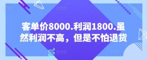 客單價(jià)8000.利潤(rùn)1800.雖然利潤(rùn)不高，但是不怕退貨【付費(fèi)文章】 - 嚴(yán)選資源大全 - 嚴(yán)選資源大全
