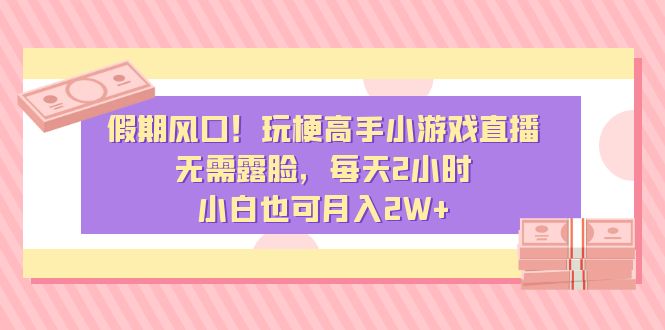假期風口！玩梗高手小游戲直播，無需露臉，每天2小時，小白也可月入2W+ - 嚴選資源大全
