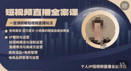 高品質IP短視頻直播全案課程，一堂課俯瞰短視頻直播玩法 - 嚴選資源大全