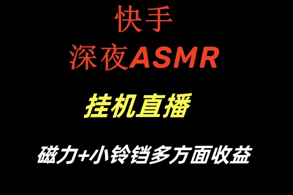 快手深夜ASMR掛機直播磁力+小鈴鐺多方面收益 - 嚴選資源大全