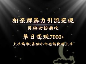 全網首發相親群暴力引流男粉女粉通吃變現玩法，單日變現7000+保姆教學1.0 - 嚴選資源大全 - 嚴選資源大全