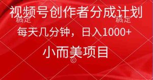 （9778期）視頻號創(chuàng)作者分成計劃，每天幾分鐘，收入1000+，小而美項目 - 嚴(yán)選資源大全 - 嚴(yán)選資源大全