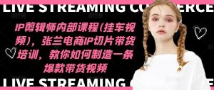IP剪輯師內(nèi)部課程(掛車視頻)（更新09月），張?zhí)m電商IP切片帶貨培訓(xùn)，教你如何制造一條爆款帶貨視頻 - 嚴(yán)選資源大全 - 嚴(yán)選資源大全