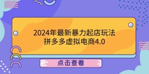 2024年最新暴力起店玩法,拼多多虛擬電商4.0,24小時實現成交,單人可以.. - 嚴選資源大全 - 嚴選資源大全