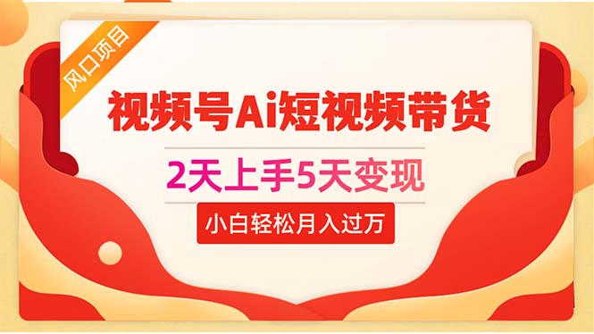 （10807期）2天上手5天變現視頻號Ai短視頻帶貨0粉絲0基礎小白輕松月入過萬 - 嚴選資源大全