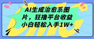 AI生成治愈系圖片,狂擼平臺收益,小白輕松入手1W+ - 嚴選資源大全 - 嚴選資源大全