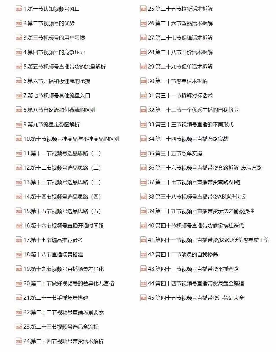 圖片[2] - （12796期）視頻號直播帶貨教程：選品思路與話術拆解/掌握多種帶貨套路/提升直播效果 - 嚴選資源大全 - 嚴選資源大全