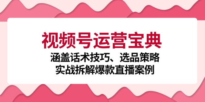 (12808期)視頻號運營寶典:涵蓋話術技巧、選品策略、實戰(zhàn)拆解爆款直播案例 - 嚴選資源大全