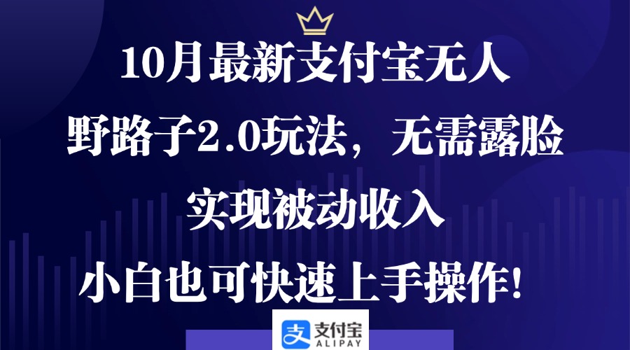 （12824期）10月最新支付寶無人野路子2.0玩法，無需露臉，實現被動收入，小白也可… - 嚴選資源大全