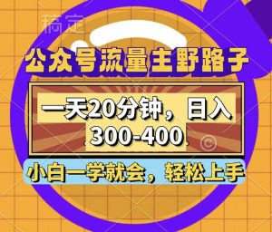 （12866期）公眾號流量主野路子玩法，一天20分鐘，日入300~400，小白一學(xué)就會 - 嚴(yán)選資源大全 - 嚴(yán)選資源大全