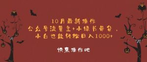 (12977期)10月最新操作,公眾號流量主+小綠書帶貨,小白輕松日入1000+ - 嚴選資源大全 - 嚴選資源大全