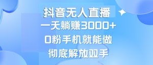 （13038期）抖音無人直播，一天躺賺3000+，0粉手機就能做，新手小白均可操作 - 嚴選資源大全 - 嚴選資源大全