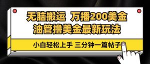 （13050期）油管無腦搬運擼美金玩法教學，萬播200刀，三分鐘一篇帖子，小白輕松上手 - 嚴選資源大全 - 嚴選資源大全