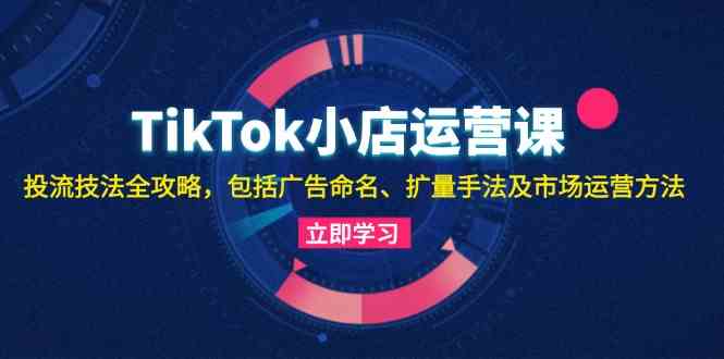 TikTok小店運營課：投流技法全攻略，包括廣告命名 擴量手法及市場運營方法 - 嚴選資源大全
