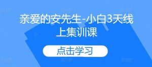 親愛的安先生-小白3天線上集訓(xùn)課 - 嚴(yán)選資源大全 - 嚴(yán)選資源大全
