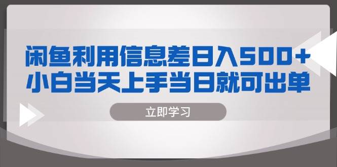 (13170期)閑魚利用信息差 日入500+ 小白當天上手 當日就可出單 - 嚴選資源大全