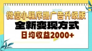 (13186期)微信小程序擼廣告升級版,全新變現方式,日均收益2000+ - 嚴選資源大全 - 嚴選資源大全
