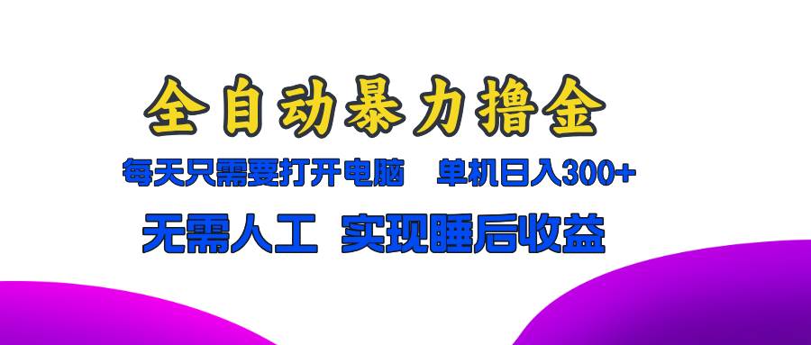 (13186期)全自動暴力擼金,只需要打開電腦,單機日入300+無需人工,實現睡后收益 - 嚴選資源大全