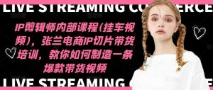 IP剪輯師內部課程(掛車視頻)(更新11月),張蘭電商IP切片帶貨培訓,教你如何制造一條爆款帶貨視頻 - 嚴選資源大全 - 嚴選資源大全