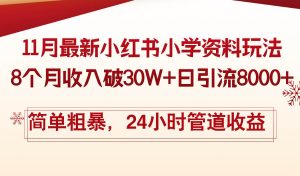 (13234期)11月份最新小紅書小學(xué)資料玩法,8個(gè)月收入破30W+日引流8000+,簡(jiǎn)單粗暴… - 嚴(yán)選資源大全 - 嚴(yán)選資源大全