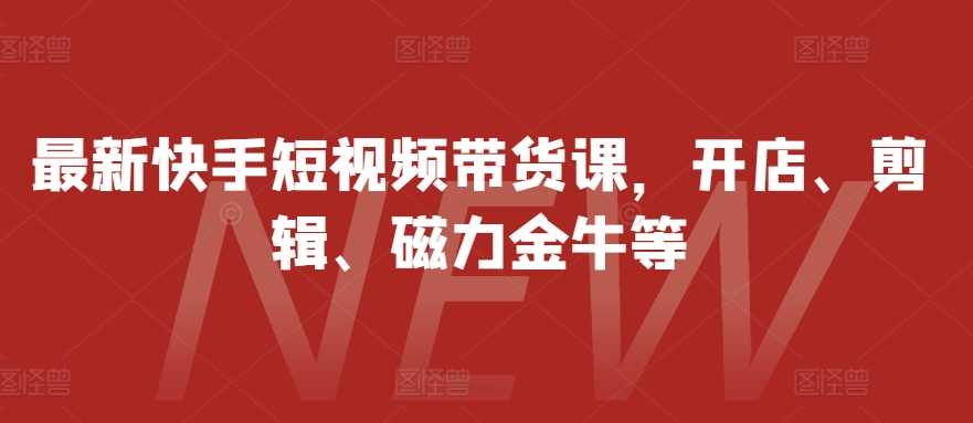 最新快手短視頻帶貨課，開店、剪輯、磁力金牛等 - 嚴選資源大全