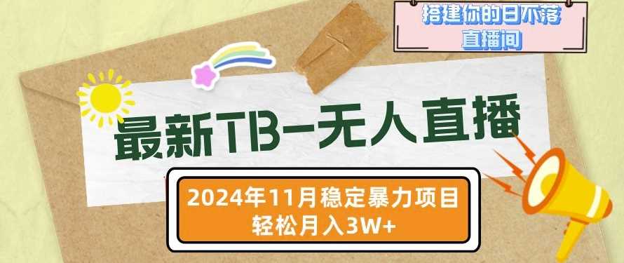 【最新TB-無人直播】11月最新，打造你的日不落直播間，輕松月入過W【揭秘】 - 嚴(yán)選資源大全