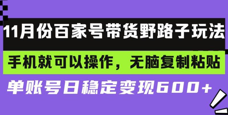 (13281期)百家號帶貨野路子玩法 手機就可以操作,無腦復制粘貼 單賬號日穩定變現… - 嚴選資源大全 - 嚴選資源大全