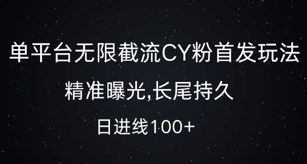 單平臺無限截流創(chuàng)業(yè)粉首發(fā)玩法,精準曝光,長尾持久,日引流100+【揭秘】 - 嚴選資源大全