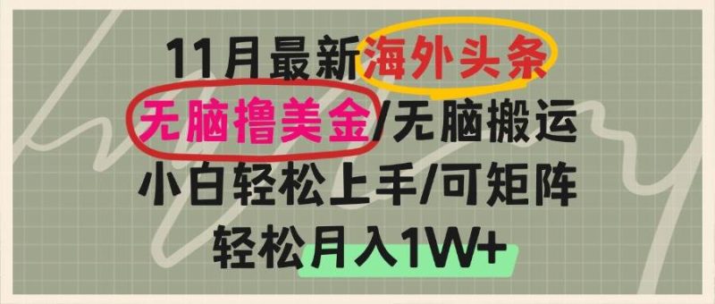 (13390期)海外頭條,無腦搬運(yùn)擼美金,小白輕松上手,可矩陣操作,輕松月入1W+ - 嚴(yán)選資源大全 - 嚴(yán)選資源大全