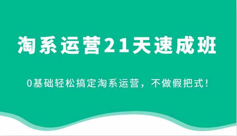 淘系運營21天速成班,0基礎輕松搞定淘系運營,不做假把式! - 嚴選資源大全 - 嚴選資源大全