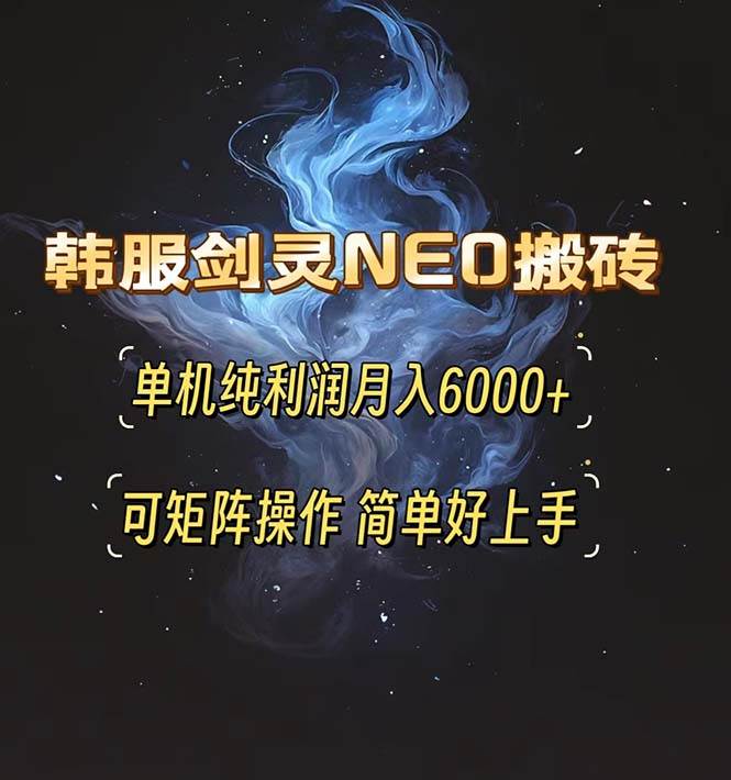 (13435期)韓服劍靈NEO搬磚攻略,單機純利潤月入6000+ 可矩陣操作,簡單好上手。 - 嚴選資源大全