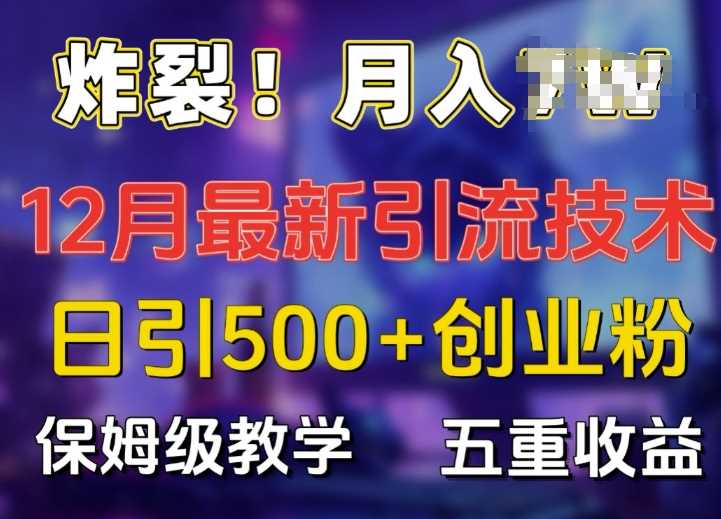 炸裂!揭秘12月最新日引流500+精準創業粉，多重收益保姆級教學 - 嚴選資源大全